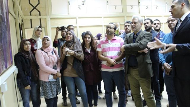 افتتاح معرض علاقات مجردة بكلية الفنون الجميلة بجامعة المنصورة