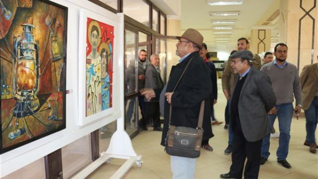 إفتتاح المعرض الفني رؤي 2 بكلية الفنون الجميلة بجامعة المنصورة