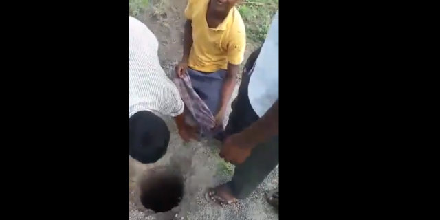 شاب يخاطر بنفسه من أجل إنقاذ حياة ماعز صغيرة