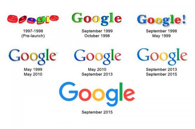 مراحل تطور شعار جوجل Google