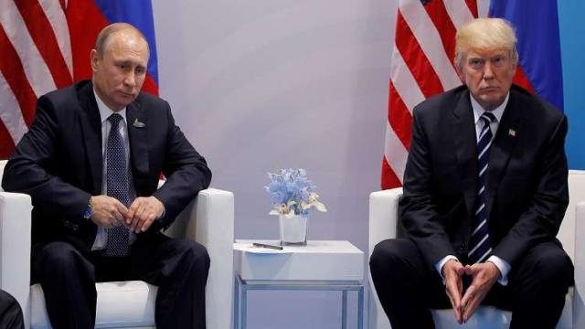 دونالد ترامب الرئيس الأمريكي وفلاديمير بوتين رئيس روسيا