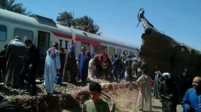 حادث تصام قطارين في سوهاج