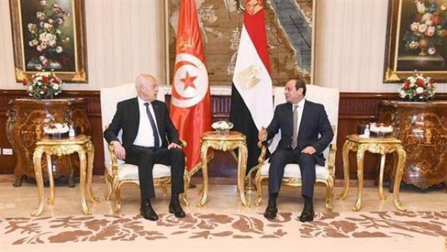 الرئيس السيسي والرئيس تونس قيس سعيد 