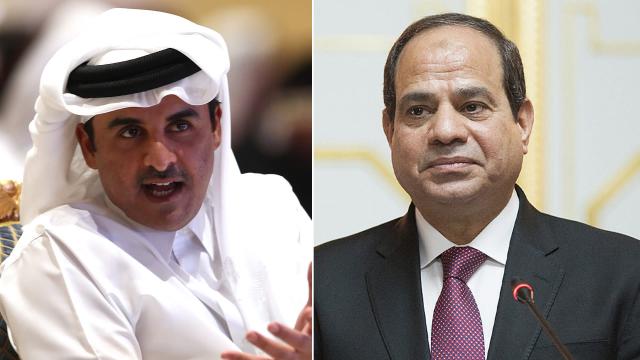 الرئيس عبد الفتاح السيسي وأمير قطر