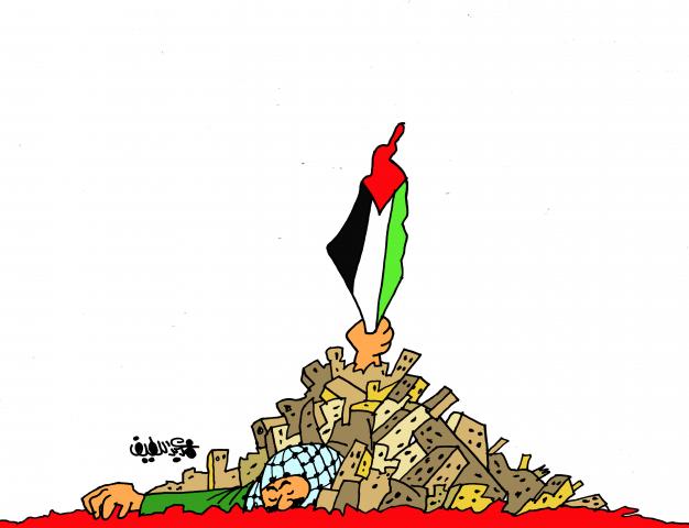 تحيا فلسطين..  كاريكاتير محمد عبد اللطيف