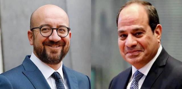 الرئيس عبد الفتاح السيسي ورئيس المجلس الأوروبي