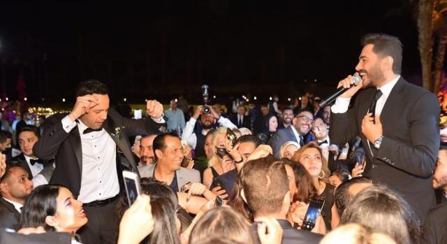 تامر حسنى يهنئ مصطفى قمر على زواج نجله إياد بطريقة خاصة (صور)