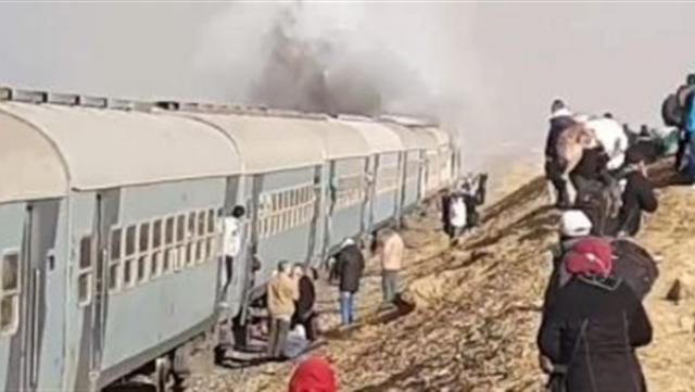 حريق في قطار روسي