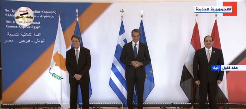 رئيس وزراء اليونان ورئيس قبرص والسيسي