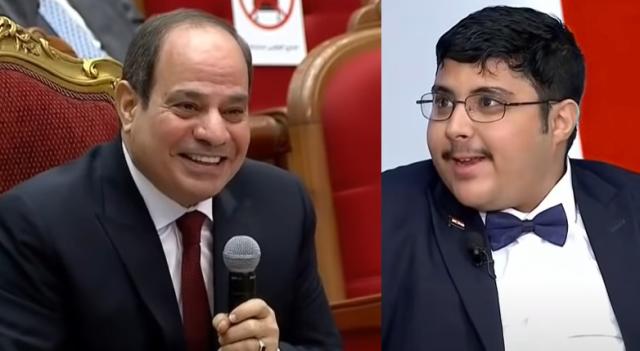 الرئيس السيسي والسباح أحمد طارق