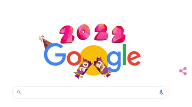 بشعار مبتكر ورسوم متحركة.. جوجل تحتفل برأس السنة الجديدة 2022