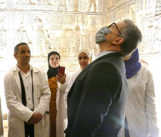 وزير السياحة يتفقد أعمال ترميم معبد دندرة بمحافظة قنا