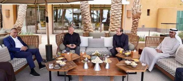 الرئيس السيسي مع ملك الأردن وولي عهد ابو ظبي