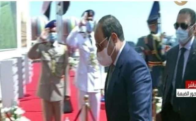 لحظة وصول الرئيس عبد الفتاح السيسي 