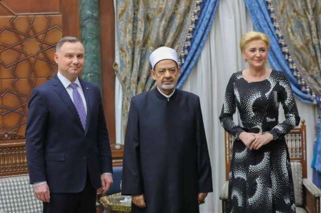 لقاء الإمام الأكبر والرئيس البولندي بمشيخة الأزهر 
