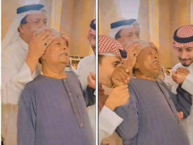 رجل أعمال سعودي يقبل رأس ريفي مصري 