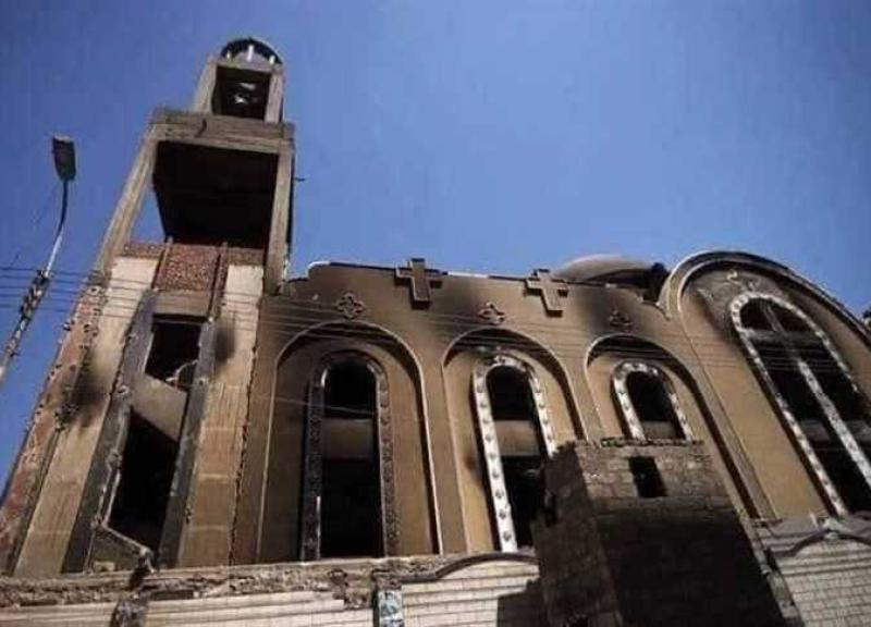 كنيسة أبو سيفين بعد الحريق