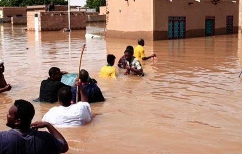 جانب من الفيضانات في السودان 