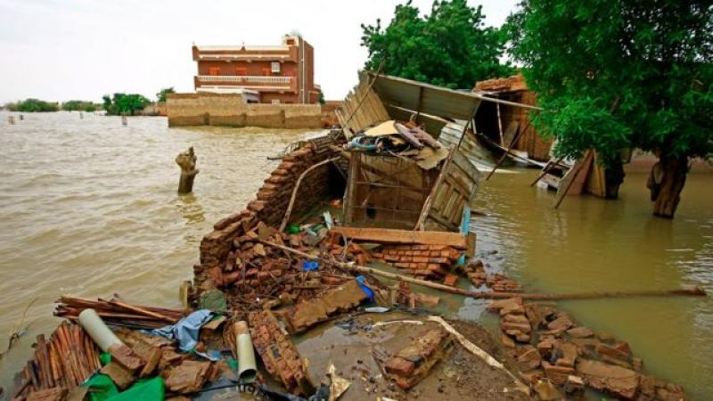 فيضانات السودان صورة من بي بي سي