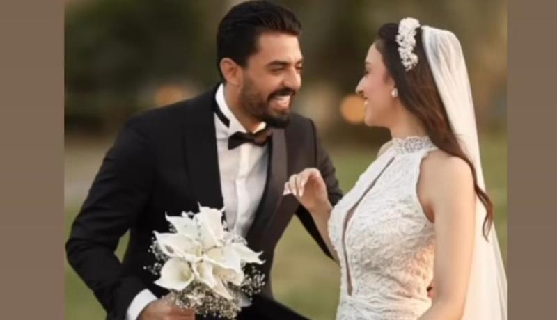 إسلام جمال وزوجته من حفل زفافهم