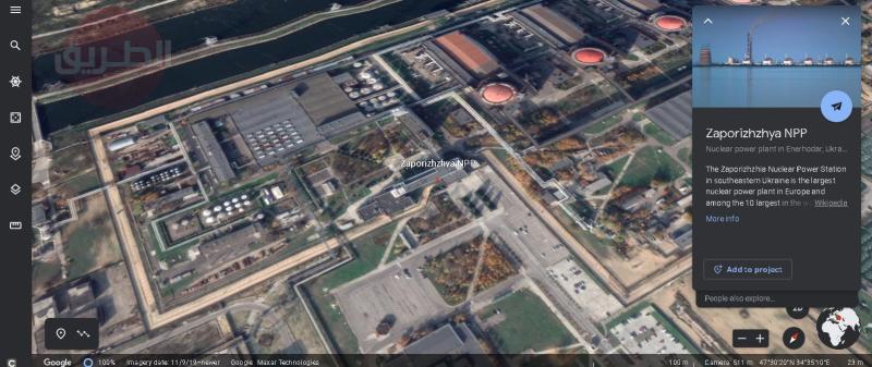 محطة زابوروجيه ـ خرائط Google Earth