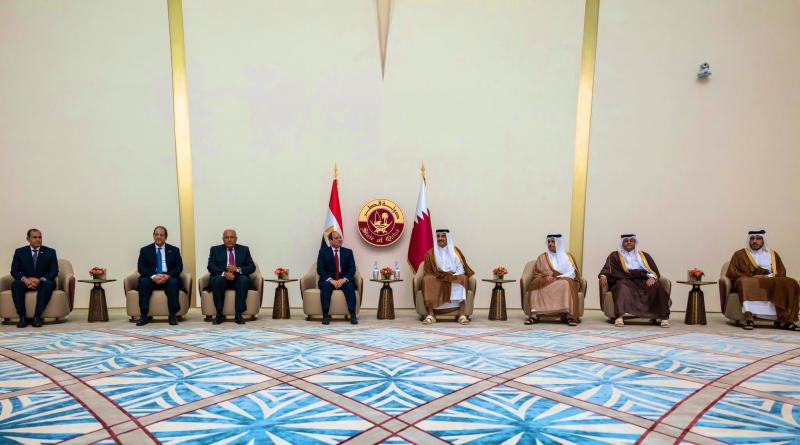 الرئيس السيسي وحكومة قطر- صورة من وكالة أنباء قطر