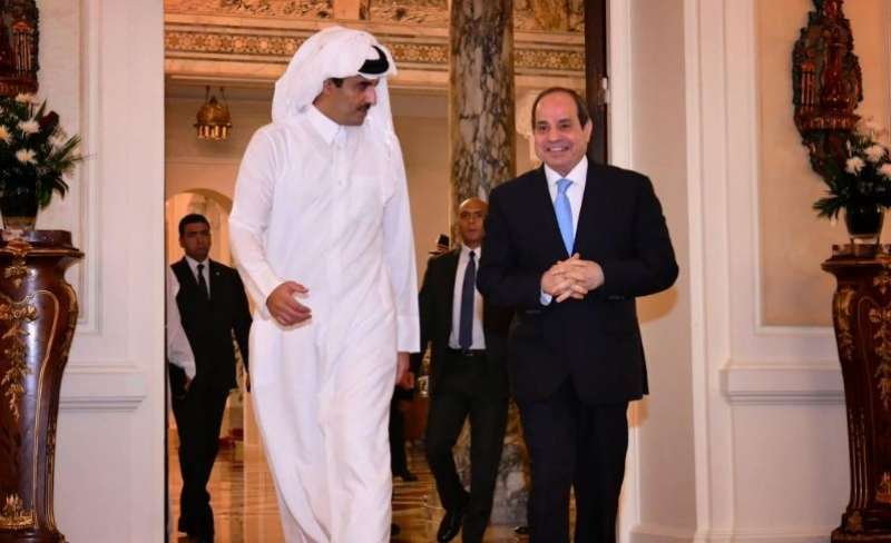 الرئيس السيسي وأمير قطر-صور من حساب متحدث الرئاسة