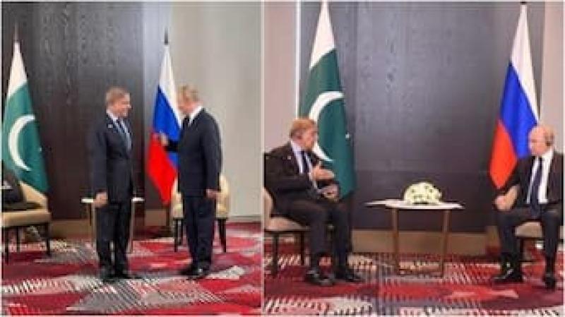 شاهد موقف محرج لرئيس الوزراء الباكستاني.. أضحك بوتين