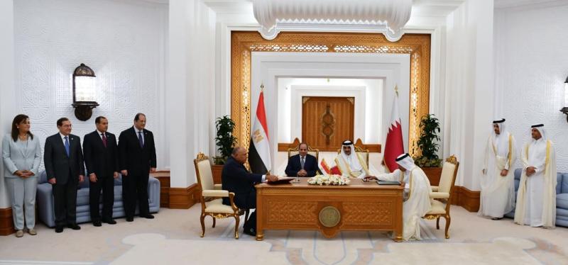 الرئيس السيسي وتميم بن حمد- صورة من متحدث الرئاسة عبر فيسبوك