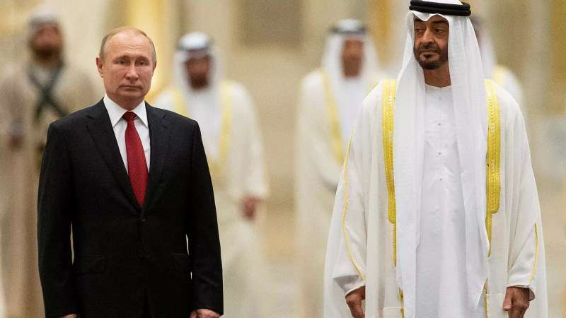 غدا.. رئيس الإمارات يتوجه إلى روسيا للاجتماع مع بوتين