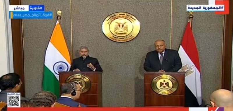سامح شكري: ناقشت مع وزير خارجية الهند ملف سد النهضة الإثيوبي