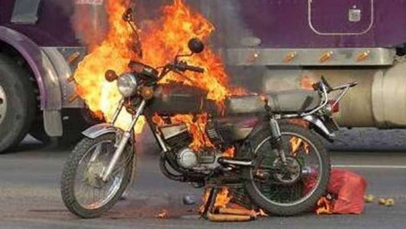 حريق دراجة نارية- صورة أرشيفية 