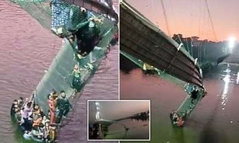 عاجل.. انهيار جسر معلق في الهند وسقوط ضحايا