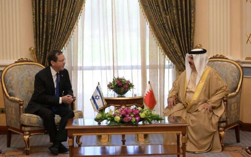 ملك البحرين والرئيس الإسرائيلي- تايمز أو إسرائيل