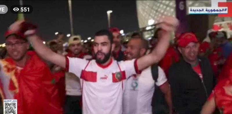 شاهد: احتفال جماهير المغرب بعد التأهل لـ نصف نهائي كأس العالم