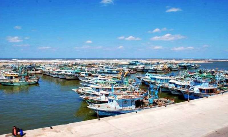 توقف حركة الصيد في ميناء البرلس بكفر الشيخ بسبب سوء الطقس