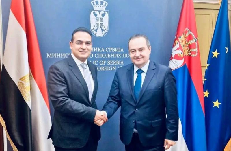السفير باسل صلاح، سفير مصر لدى صربيا و إيفيتسا داتشيتش»،وزير الخارجية الصربي