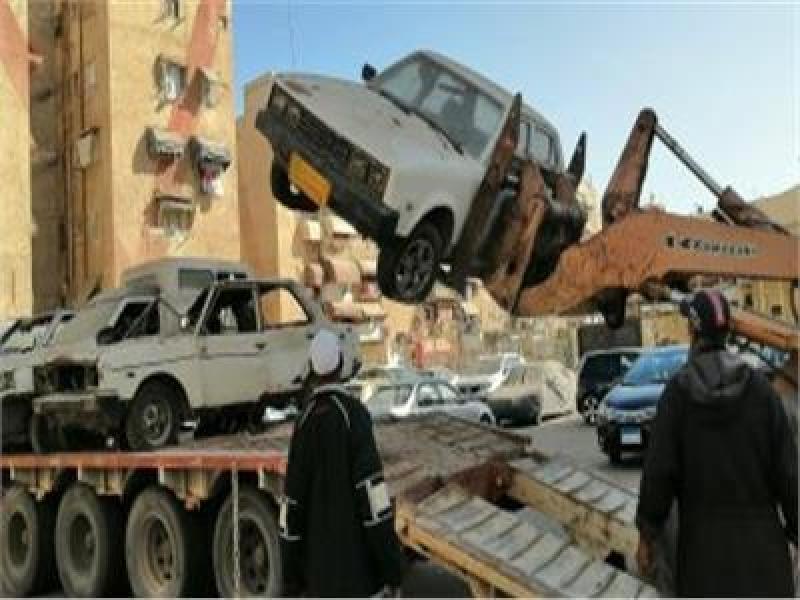 رفع سيارات متهالكة بشوارع القاهرة والجيزة
