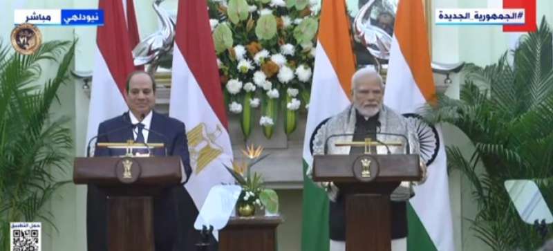الرئيس السيسي يوقع اتفاقيات ومذكرات تفاهم مع رئيس وزراء الهند