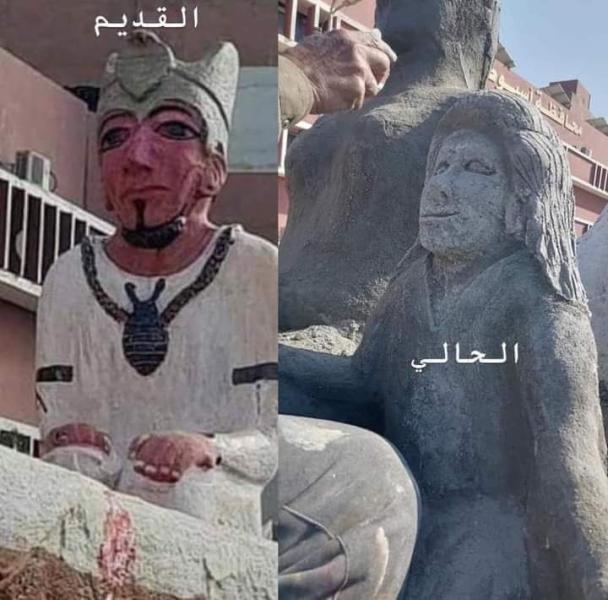 «شبه الست أطاطا».. تمثال في أسيوط يثير جدل السوشيال ميديا