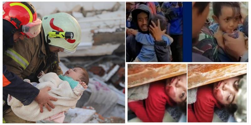 «أطفال يصارعون الموت».. مشاهد إنقاذ تبكي الحجر في سوريا وتركيا