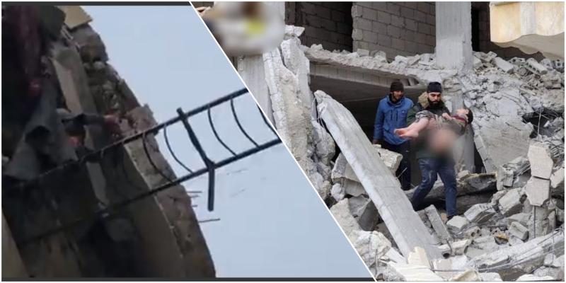 خلال عملية إنقاذ طفل سوري كان عالقا بسقف منزله