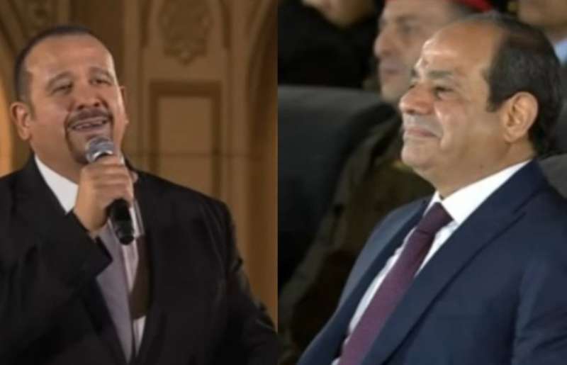 الرئيس السيسي وهشام عباس