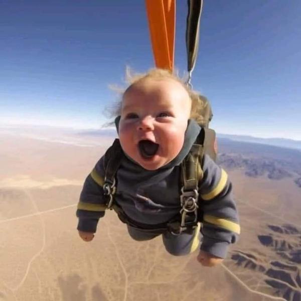 صورة لرضيع يحلق في السماء تثير دهشة رواد السوشيال ميديا.. والجمهور: «إزاي ده»