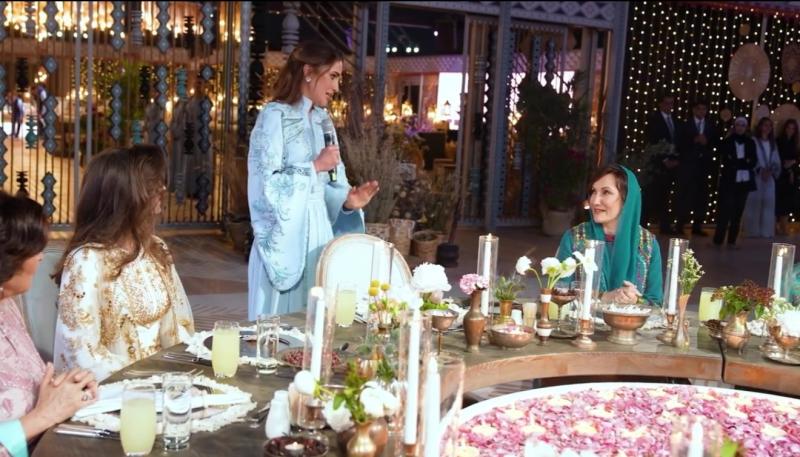 كلمة الملكة رانيا في حفل حناء الحسين ورجوة_مصدر الصورة_انستجرام