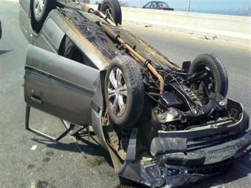 7 مصابين في حادث انقلاب سيارة ملاكي باتجاه الفيوم