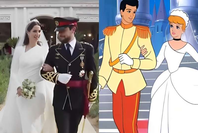 فستان زفاف رجوة آل سيف على ولي العهد الأردني 