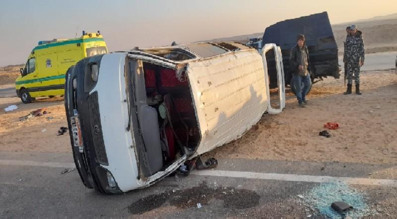 إصابة 15 شخصا في حادث مروع على الطريق الدولي بجنوب سيناء
