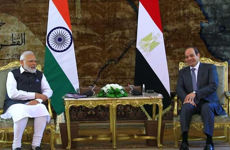 عاجل.. السيسي ورئيس وزراء الهند يؤكدان تميز العلاقات التاريخية بين البلدين