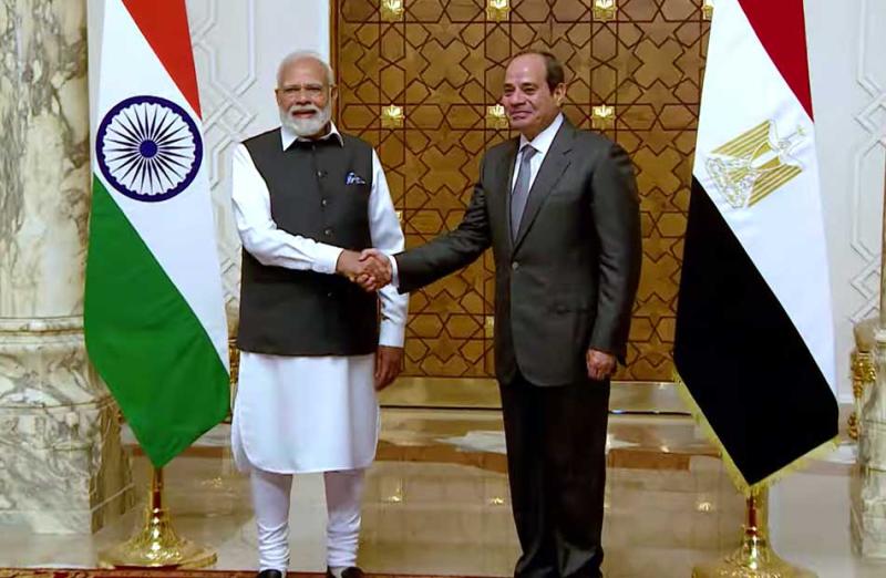 السيسي ورئيس وزراء الهند يعقدان مباحثات على مستوى القمة